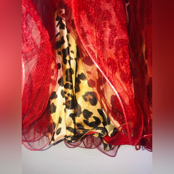 Nite Moves Prom/Pageant/Homecoming Red&Turquoise Leopard Size 2,4,6,8&12 dresses - Picture 9 of 11